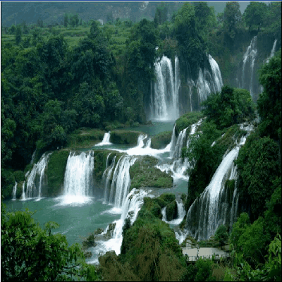 壁纸 风景 旅游 瀑布 山水 桌面 400_400 gif 动态图 动图