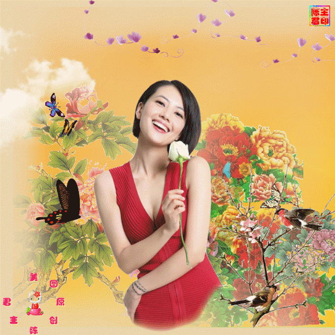 原创动态桃花美女美图欣赏